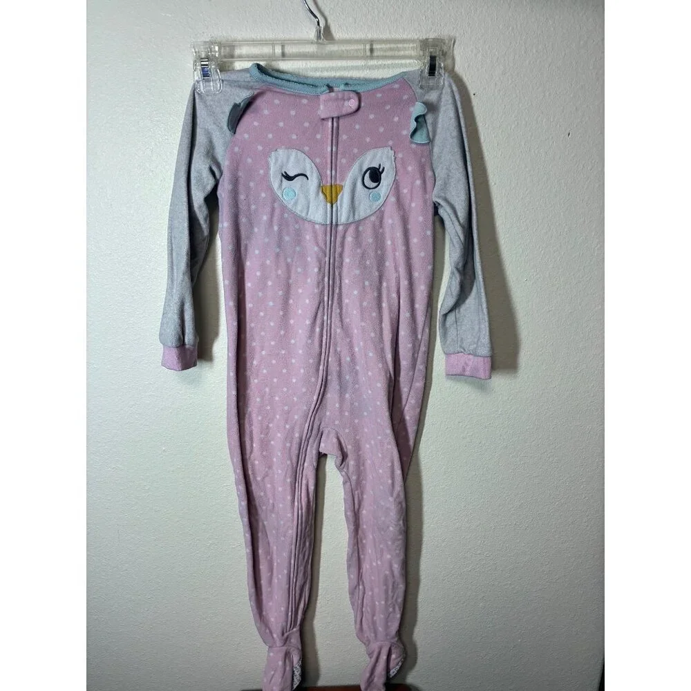 Carters Fleece Pajama Bundle Owls Footie Sleepwear Winter Long Sleeve Girls 5T